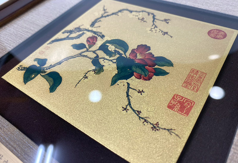 品金品 風華 - 梅花山茶 故宮名作掛畫 黃金複製畫